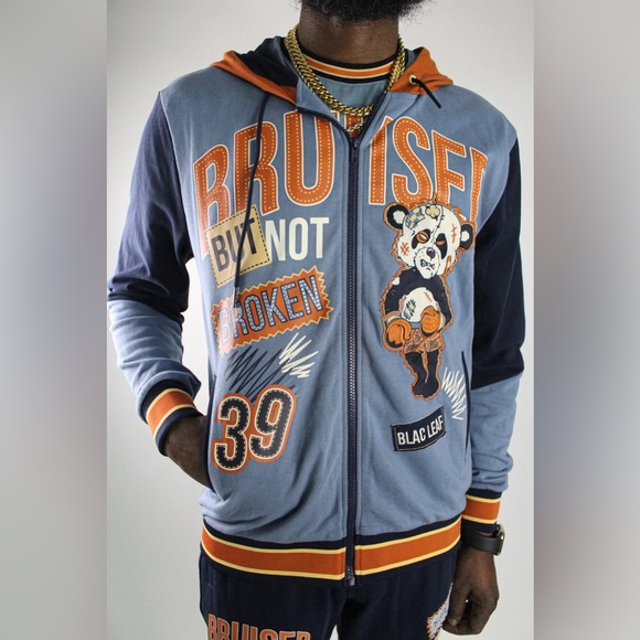 BLAC LEAF BRUISED NOT BROKEN ZIPPER HOODIE JACKET BLHNS-105 - Picture 6 of 8